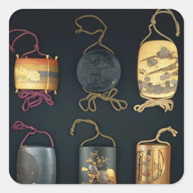 Inro Cases, 19th century Square Sticker (Front)