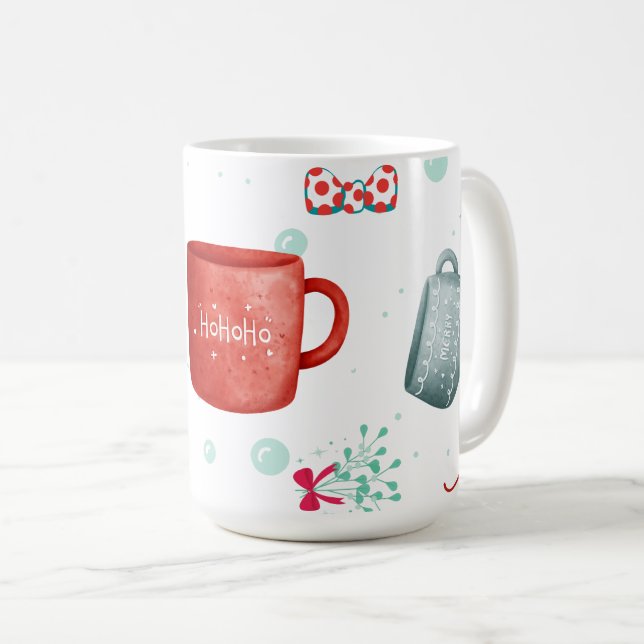 Insane cute modern and traditional design Xmas Coffee Mug (Front Right)
