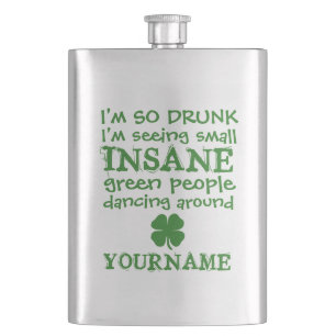 Insane Leprechauns custom flask