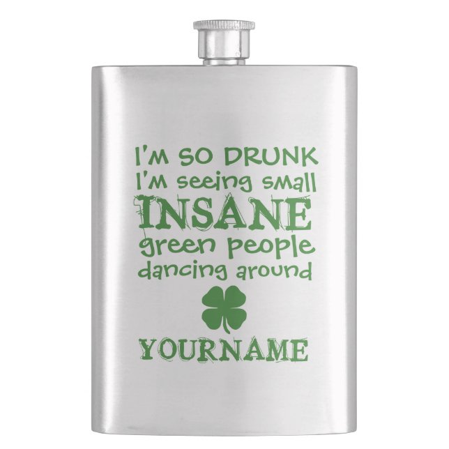 Insane Leprechauns custom flask (Front)