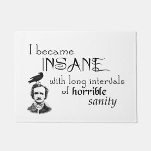 Insane Poe Raven Writer Quotation Doormat