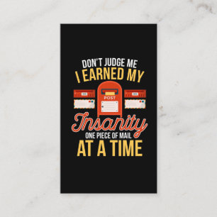 Insane Postman Funny Christmas Retired Mailman Business Card