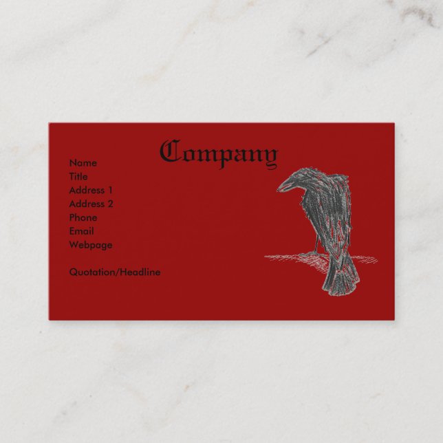 Insane Raven/Print Business Card (Front)