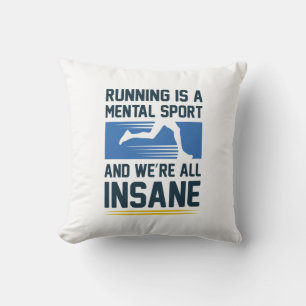 Insane Running Throw Pillow