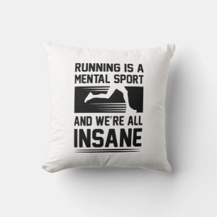 Insane Running Throw Pillow
