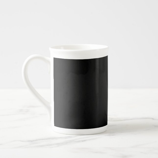 Insanely Black (The Darkest Black) CUSTOMIZABLE Bone China Mug (Left)