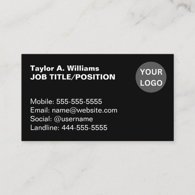 Insanely Black (The Darkest Black) CUSTOMIZABLE Business Card (Front)