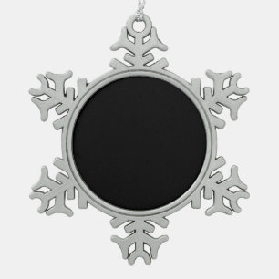 Insanely Black (The Darkest Black) CUSTOMIZABLE Snowflake Pewter Christmas Ornament