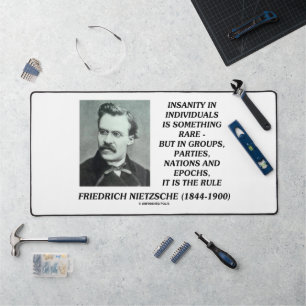 Insanity In Individuals Something Rare Nietzsche Desk Mat