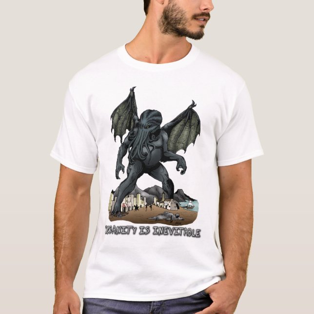 Insanity is Inevitable Cthulhu T-Shirt (light) (Front)