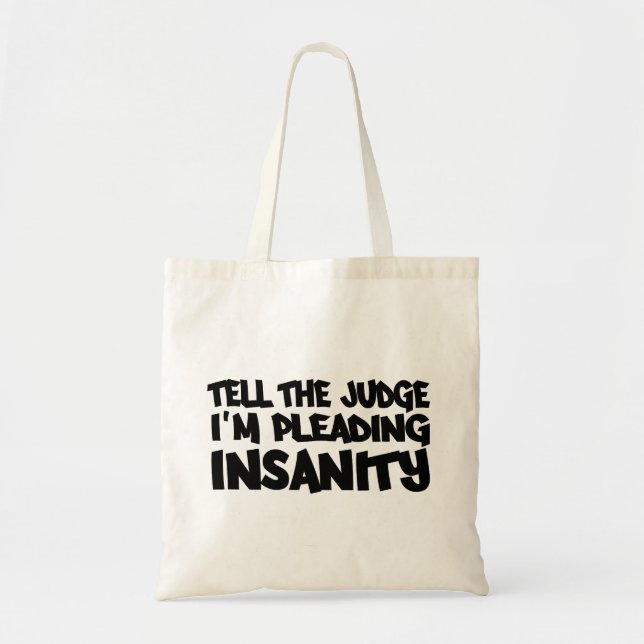 INSANITY PLEA bag - choose style & colour (Front)