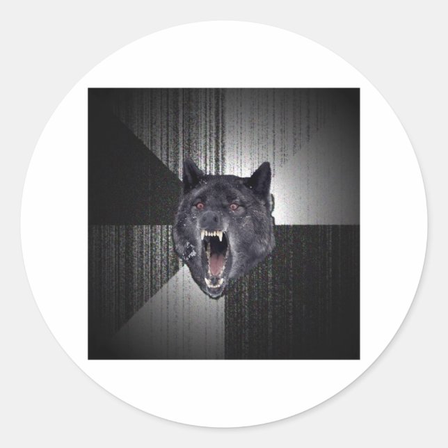Insanity Wolf Advice Animal Meme Classic Round Sticker (Front)