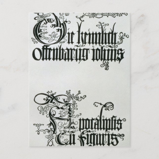 Inscriptions in Gothic script Postcard (Front)