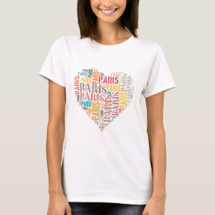 Inscriptions Paris in Heart T-Shirt