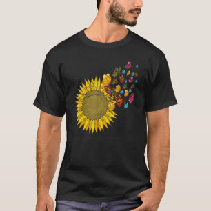 Insect Animal  Lepidopterist Yellow Sunflower Butt T-Shirt