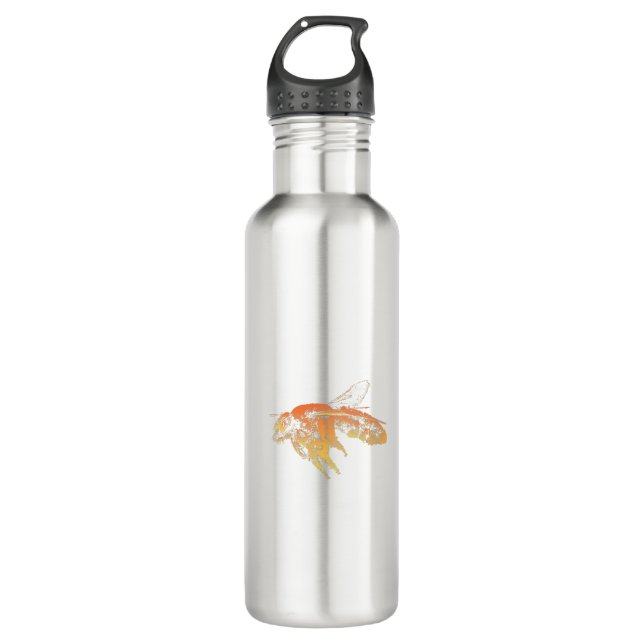 Insect bee orange 710 ml water bottle (Front)