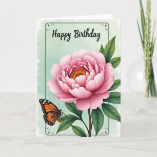 Insect Bloom Birthday Card