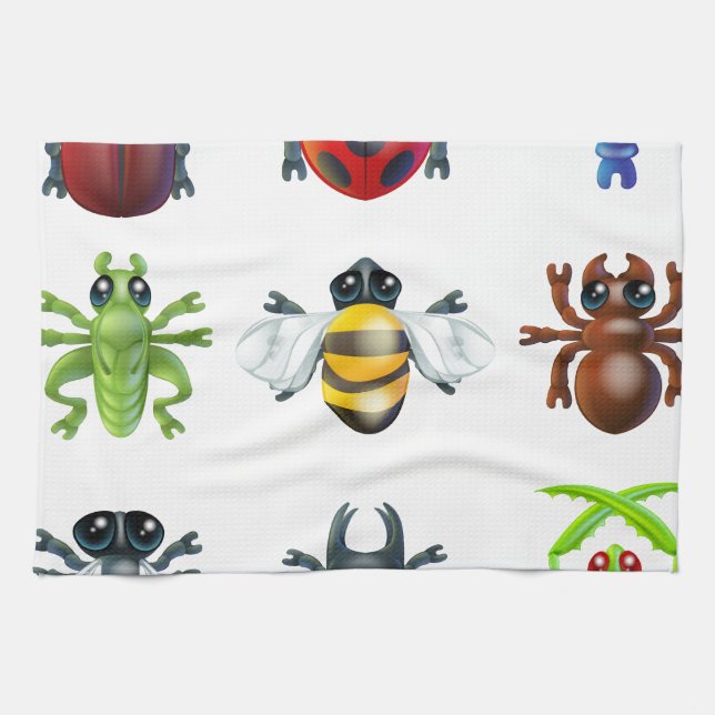 Insect bug icons kitchen towel (Horizontal)