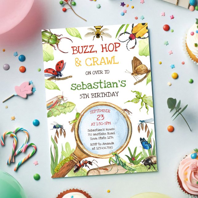 Insect Bug Party Birthday Invitation (Creator Uploaded)
