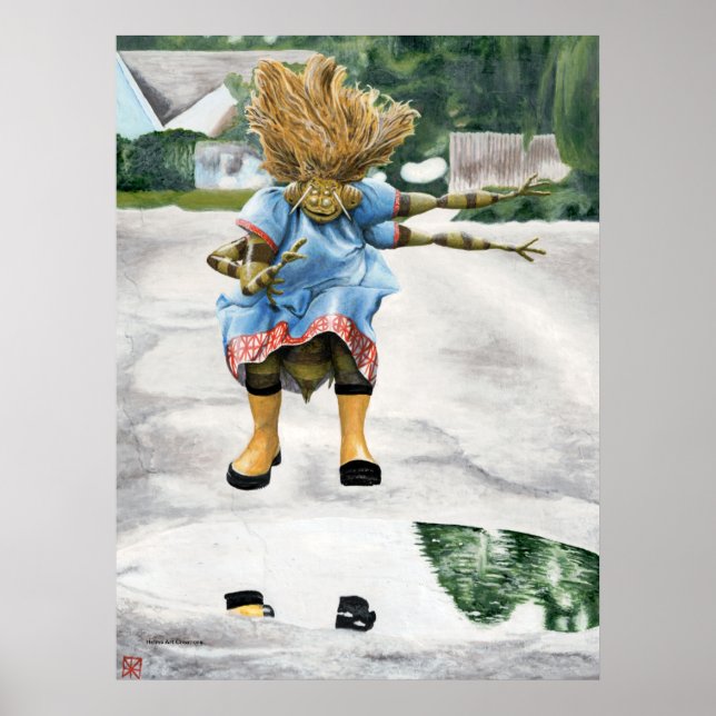 Insect Child Jumping Playing Fantasy Art Image Poster (Front)