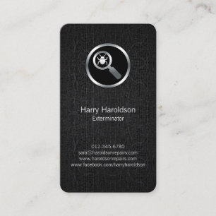 Insect Icon Black Grunge Exterminator BusinessCard Business Card