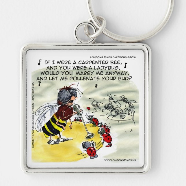 Insect Nightclub Singers Funny Keychain (Front)