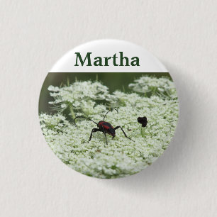 Insect on Elderflower 1 Inch Round Button