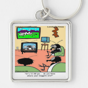 Insect Parents Funny Cartoon Keychain