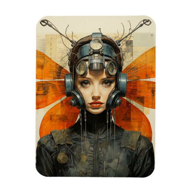Insect Woman Scifi AI Art Magnet (Vertical)
