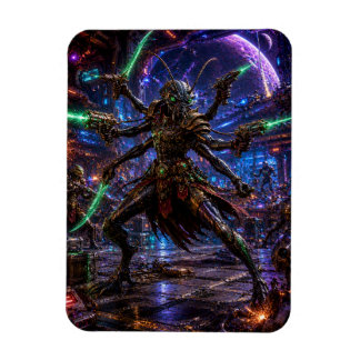 Insectoid Space Pirate — Six-Armed Combatant Magnet