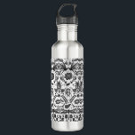 Insects and Bugs 710 Ml Water Bottle<br><div class="desc">Different type of Insects and Bugs such as ladybug,  bettle,  bee,  butterfly,  caterpillar,  dragonfly,  leaf insect,  snail and etc in a artwork in black and white hue</div>