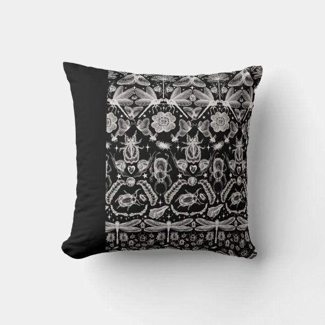 Insects and Bugs Throw Pillow (Front)