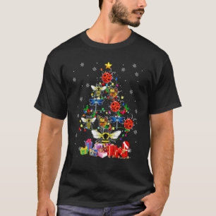 Insects Christmas Tree Lights Xmas Lady Big Bee Bu T-Shirt
