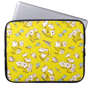 Insects Flowers Butterflies: Summer Seamless Patte Laptop Sleeve