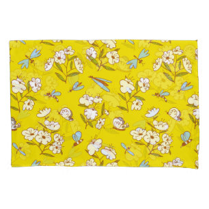 Insects Flowers Butterflies: Summer Seamless Patte Pillowcase