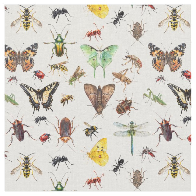 Insects Life Bugs Fabric (Close Up)