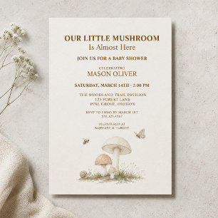 Insects Mushroom Woodland Nature Baby Shower Invitation