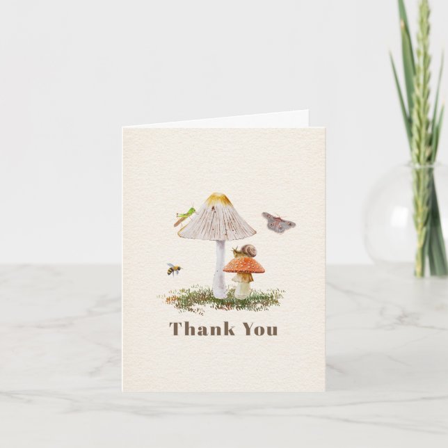Insects Mushroom Woodland Nature Thank You (Front)