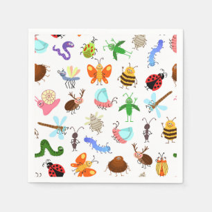 Insects Paper Napkins, Bug Birthday Party Supplies Napkin