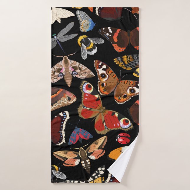 Insects seamless pattern bath towel (Bath Towel)