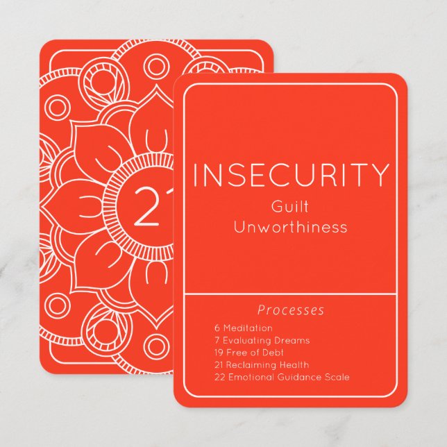 Insecurity Law of Attraction Emotion Process Card (Front/Back)