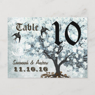 Inséparable Bleu Numéro de table Arbre feuille de