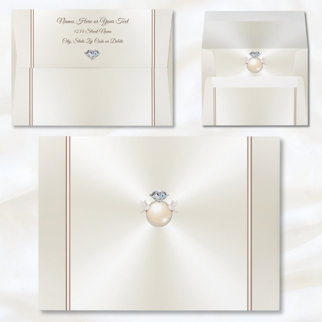 Inséparable, Diamant, Enveloppes Mariages personna (Personalized Wedding Envelopes. Wedding invitations envelopes. Return address wedding envelopes.)