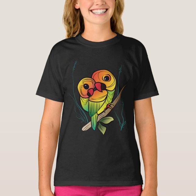 Inseparable Parrots T-Shirt (Front)