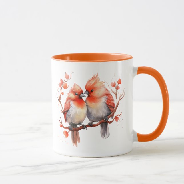 Inséparables à Orange Valentine's Day Mug (Droite)