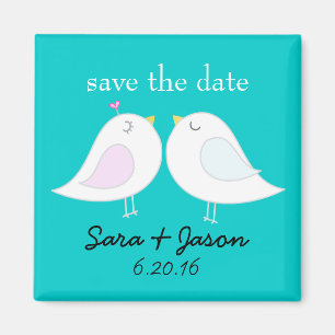 Inséparables Aqua Sauvez la date Magnet
