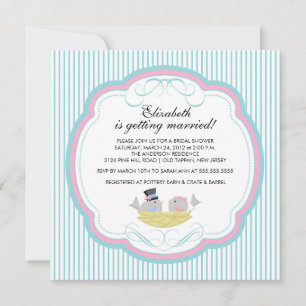 Inséparables branchés Douche nuptiale Invitation B