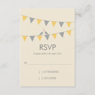 Inséparables Bunting mariage RSVP - gris jaune