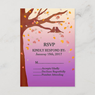 Inséparables de chêne coeur mariage RSVP amour1