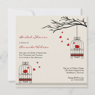 Inséparables en Birdcages Invitations de douches n
